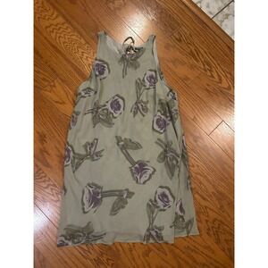 Wild Fable Floral Mini Slip Dress XXL Sage Green Purple Rose Sleeveless Halter